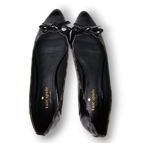 NWOB! Kate Spade Emma Black Patent Leather Flats Shoes 8 NEW WITHOUT BOX! - Picture 3 of 10